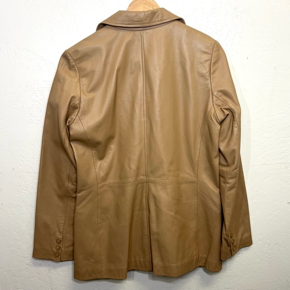 Colebrook Tan Leather Jacket Blazer Size M - Picture 3 of 12